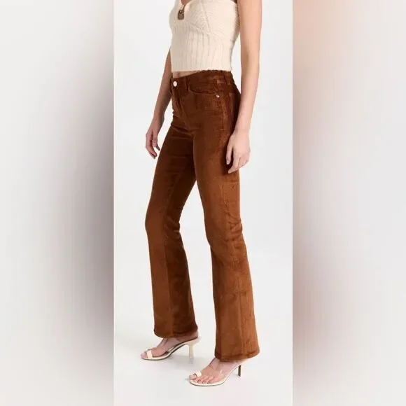 New SPRWMN Corduroy 5 Pocket Micro Flare Mid Rise Pantscamel Brown